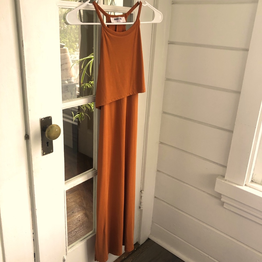 Double Zero orange layered racer back dress